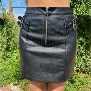 Topshop leather mini skirt
